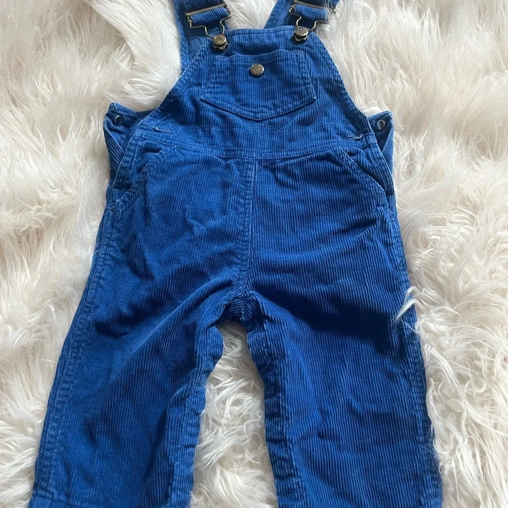 Kids Blue Corduroy Overalls hush puppies vintage 12 months